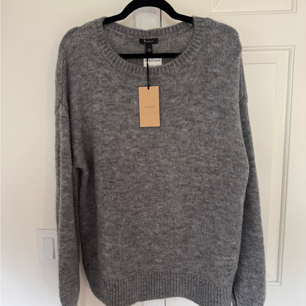 Halogen Gray Crew Neck Sweater